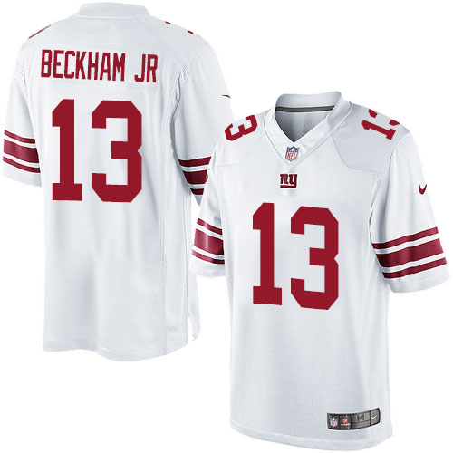 Youth Elite Odell Beckham Jr Nike Jersey White Road - #13 NFL New York Giants